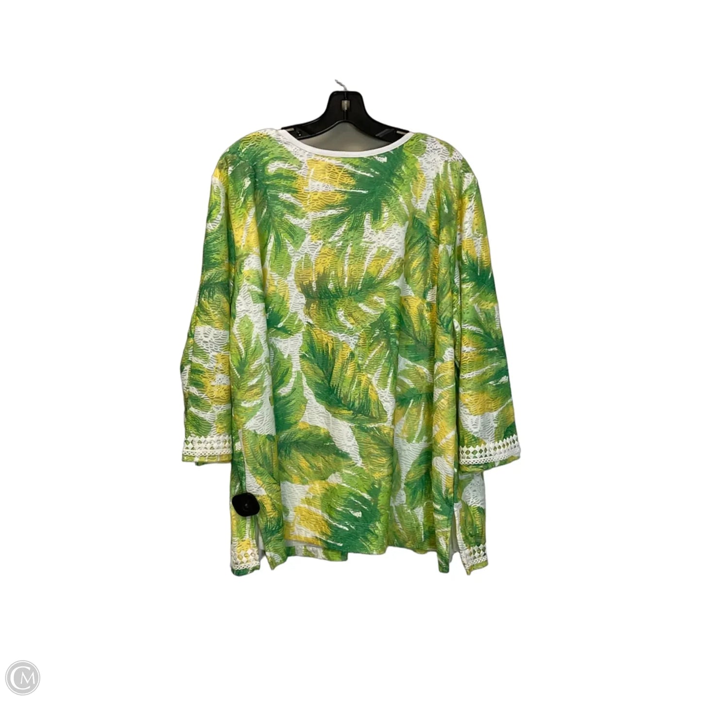 Top 3/4 Sleeve By Alfred Dunner In Green, Size: 2x