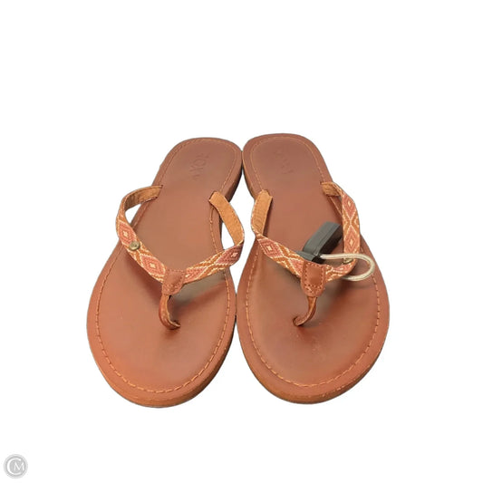 Sandals Flip Flops By Roxy In Brown, Size: