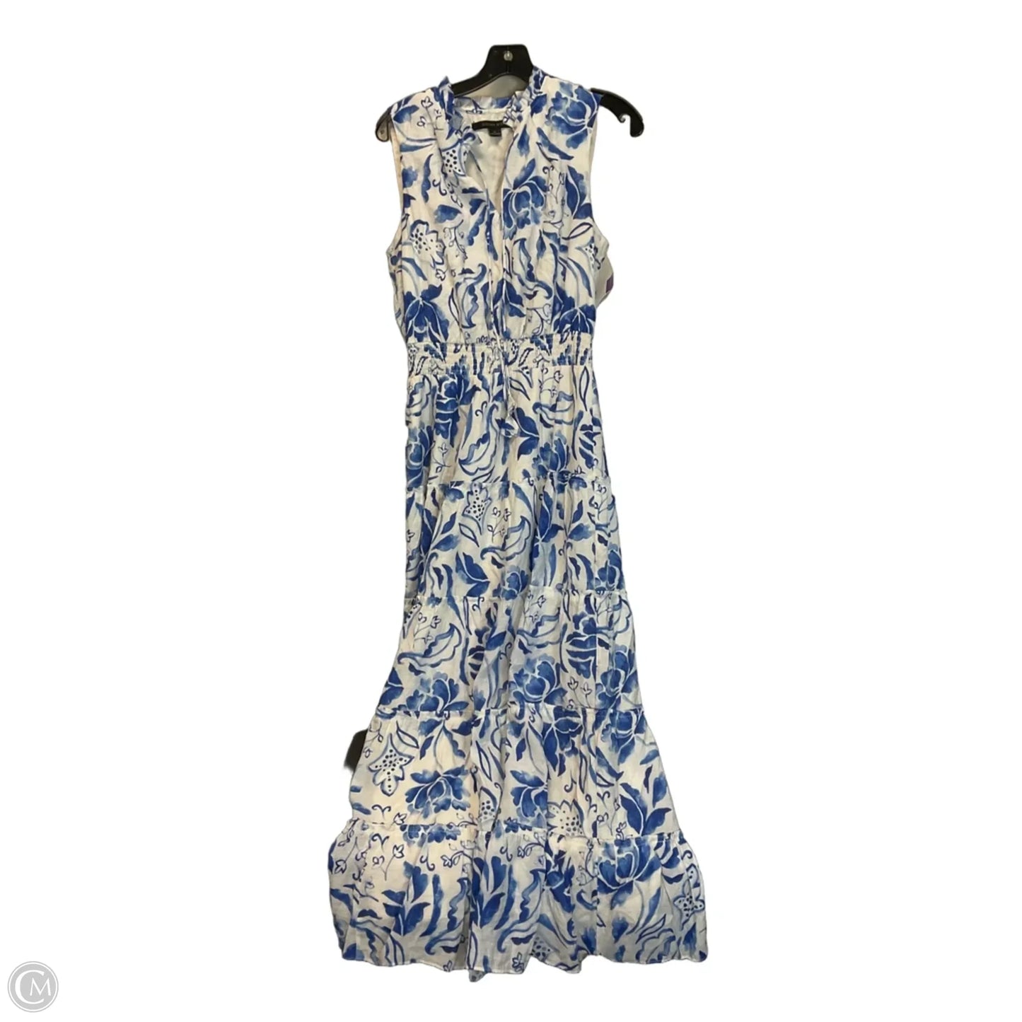 Dress Party Long By Cynthia Steffe In Blue & Cream, Size: M