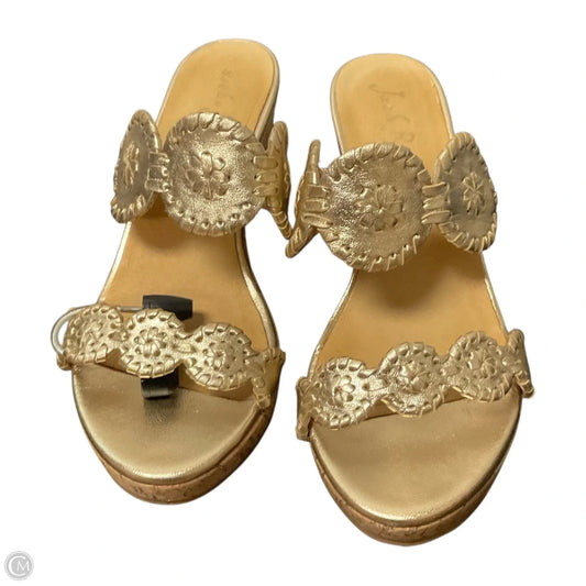 Sandals Heels Wedge By Jack Rogers In Gold, Size: 6.5