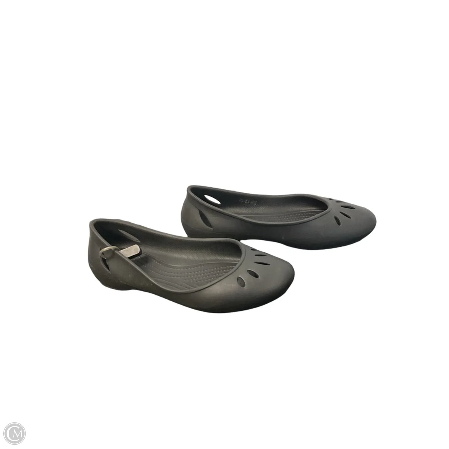 Shoes Flats By Crocs In Black, Size: 8