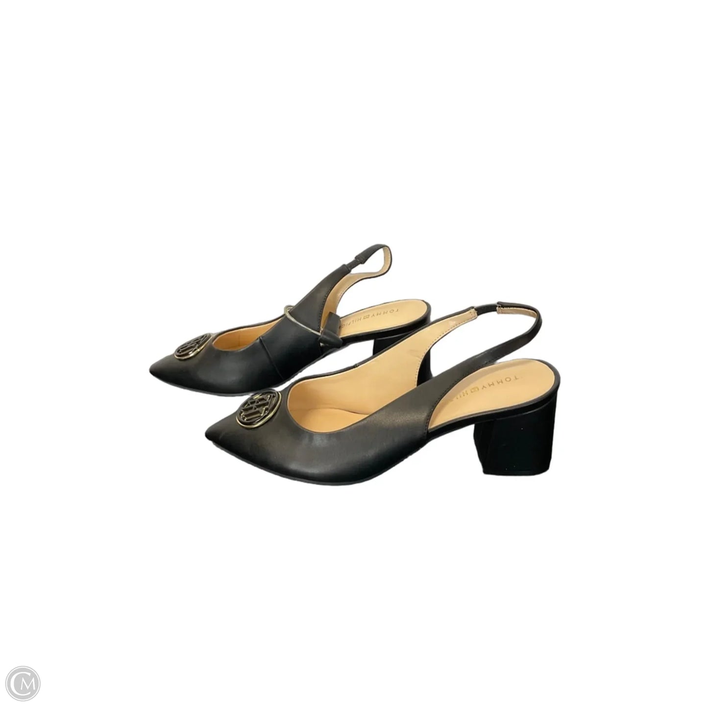 Sandals Heels Block By Tommy Hilfiger In Black, Size: 9.5