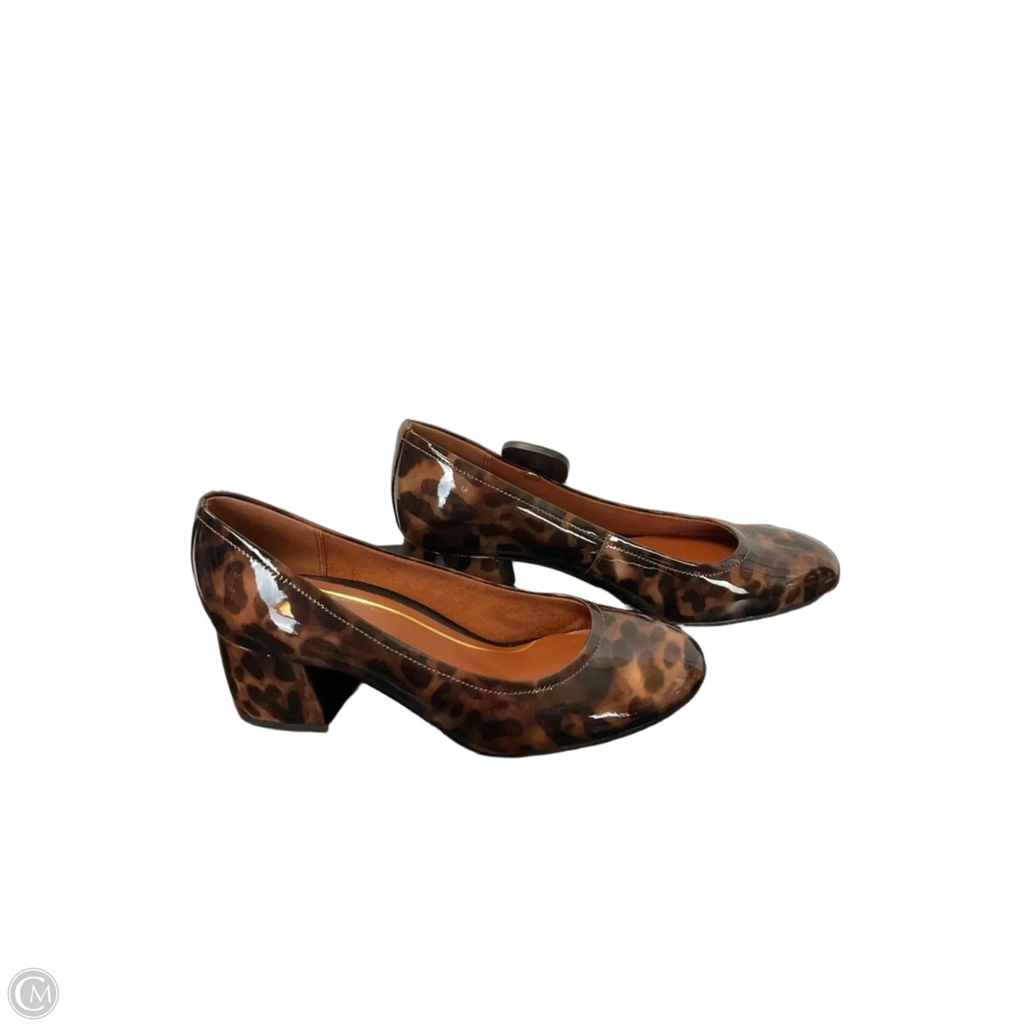 Sandals Heels Block By Vionic In Tortoise Shell Print, Size: 9.5