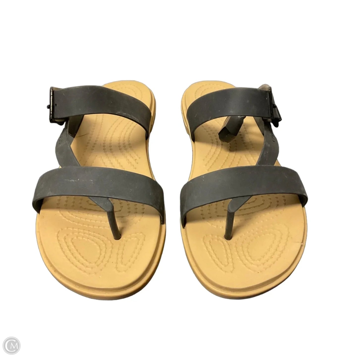 Shoes Flats By Crocs In Black, Size: 8