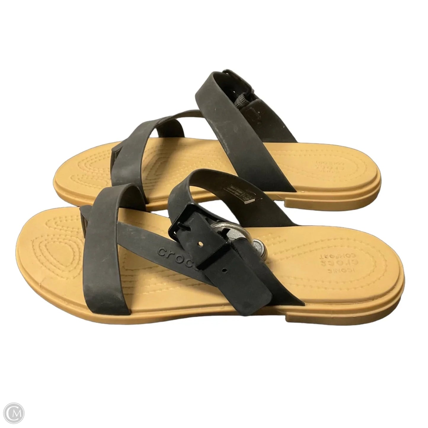 Shoes Flats By Crocs In Black, Size: 8