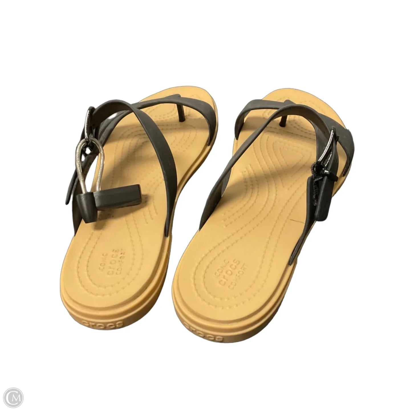 Shoes Flats By Crocs In Black, Size: 8