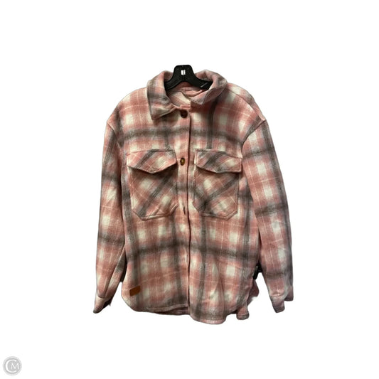 Jacket Fleece By Simply Southern In Pink, Size: M