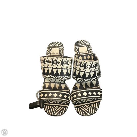 Sandals Heels Block By Dolce Vita In Black & Cream, Size: 8