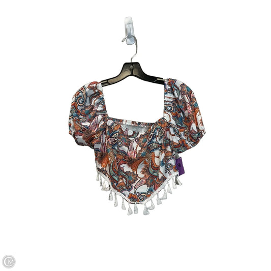 Top Short Sleeve By Shein In Paisley Print, Size: 6