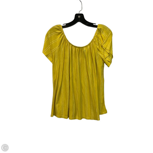 Top Short Sleeve By W5 In Yellow, Size: M