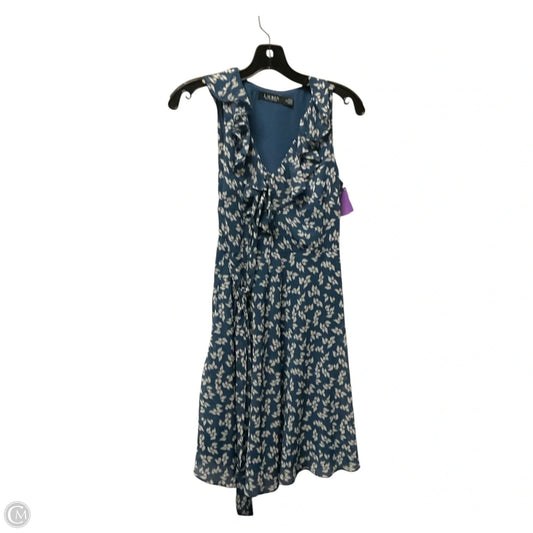Dress Party Midi By Lauren By Ralph Lauren In Blue & White, Size: 2