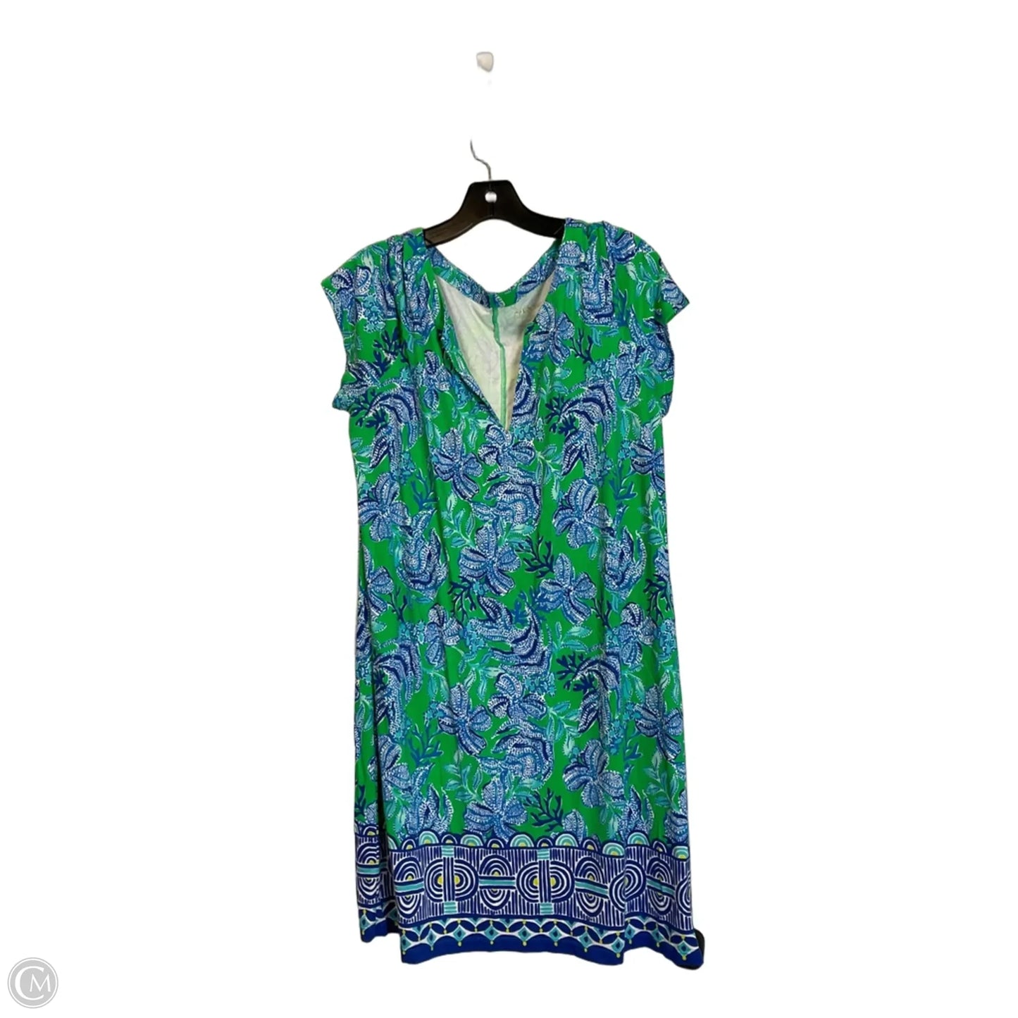 Dress Designer By Lilly Pulitzer In Blue & Green, Size: Xl