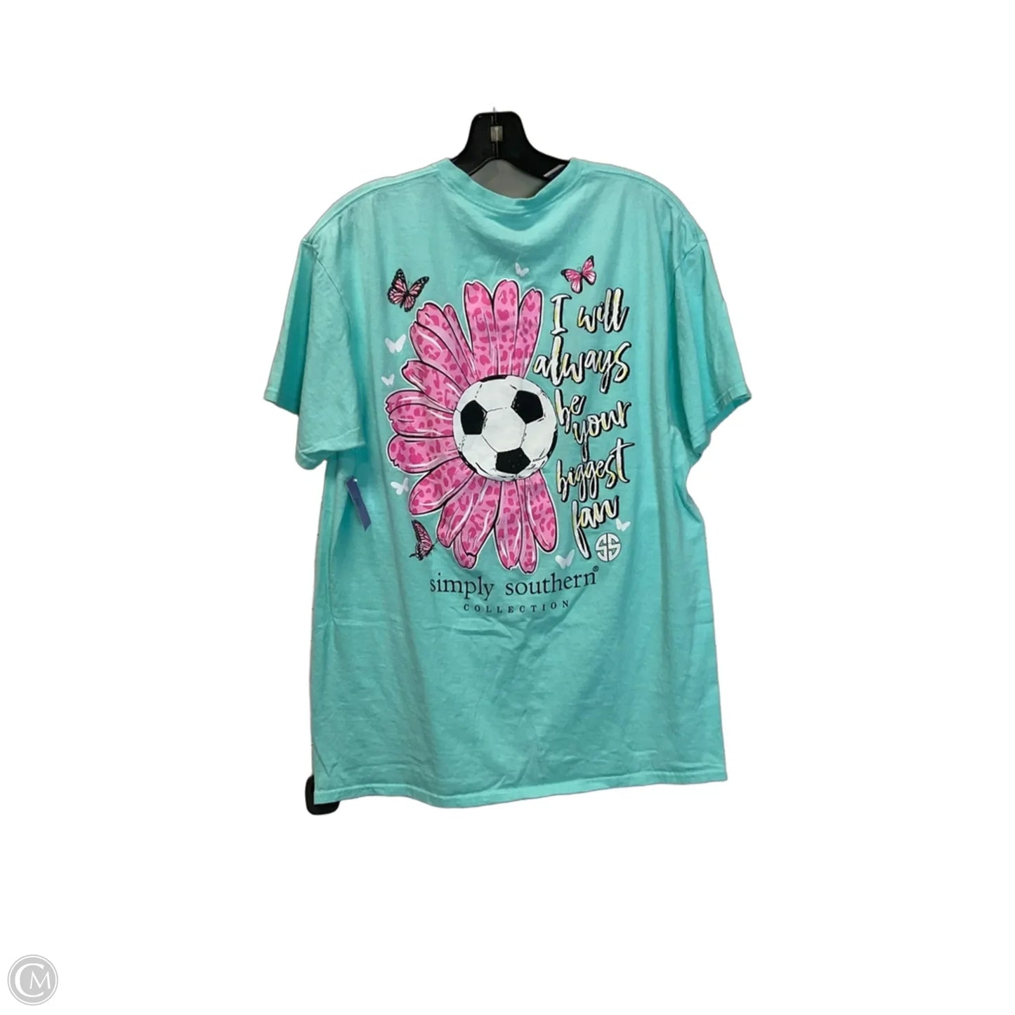 Top Short Sleeve Basic By Simply Southern In Teal, Size: L