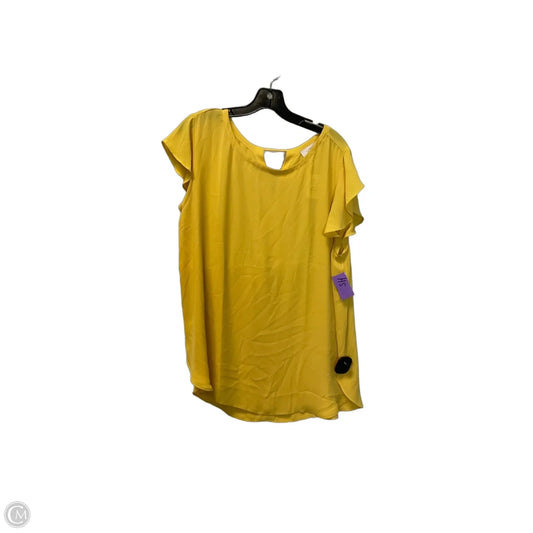 Top Short Sleeve By Loft In Yellow, Size: Xl