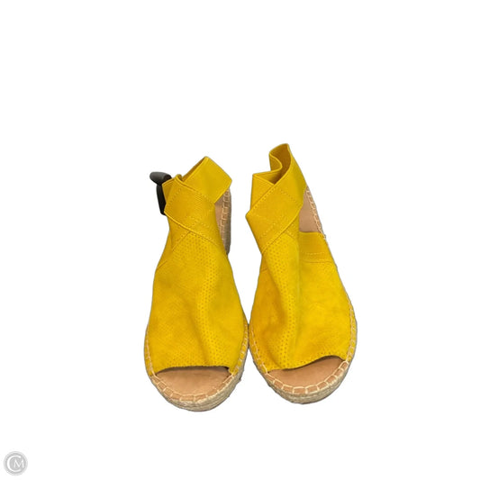 Sandals Heels Wedge By Gentle Souls In Yellow, Size: 6