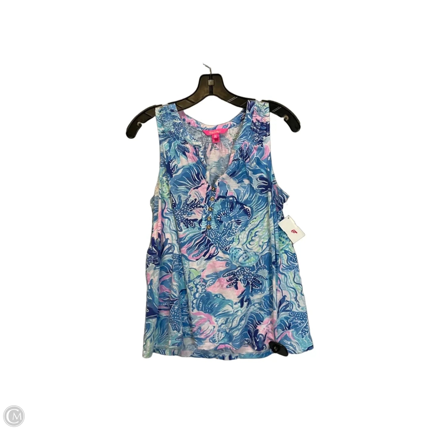 Top Sleeveless Designer By Lilly Pulitzer In Blue & Pink, Size: M