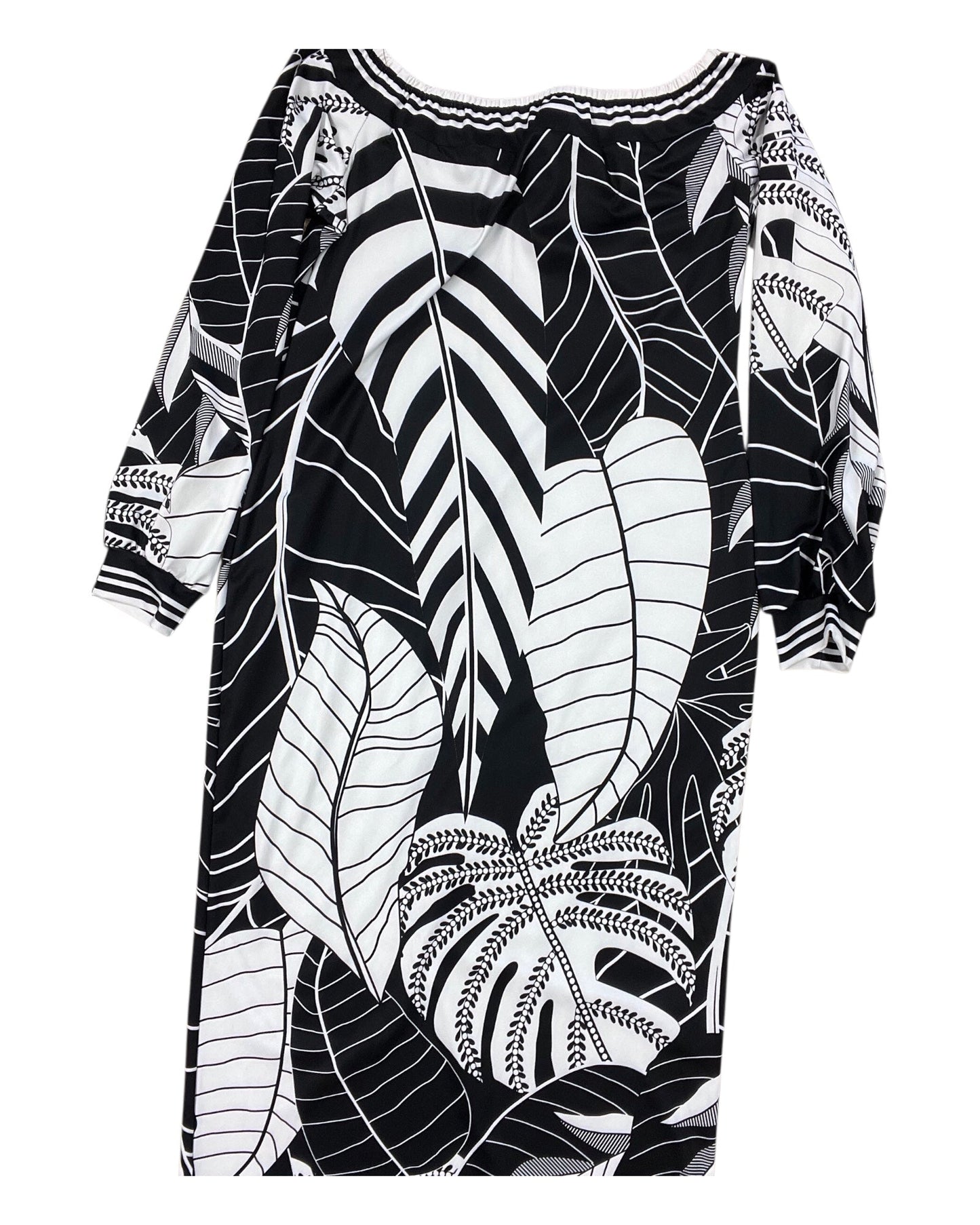 Dress Casual Midi By Clothes Mentor In Black & White, Size:Xl