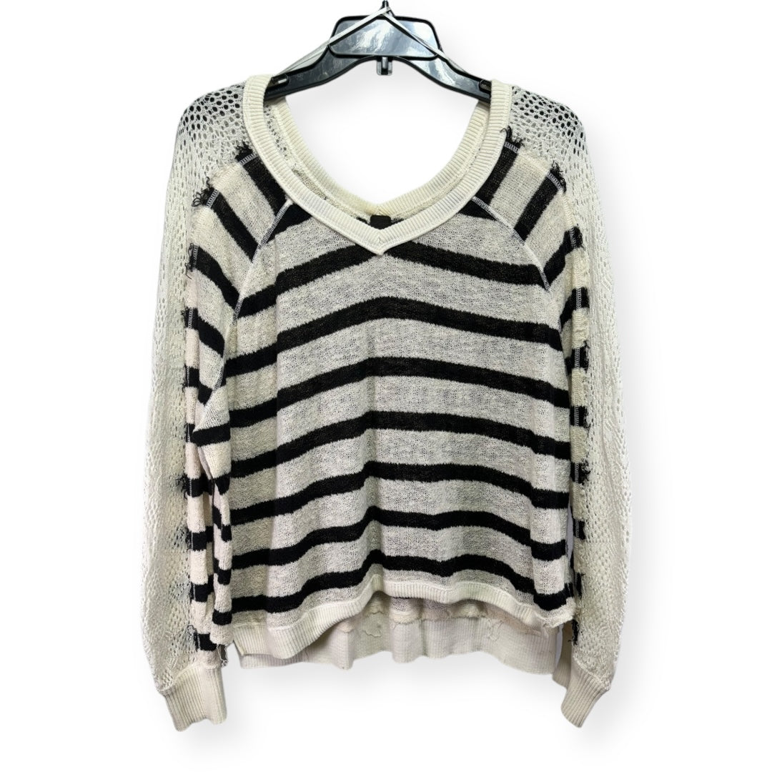 Fluffy Lou Crochet Stripe Sweater Free People, Size M