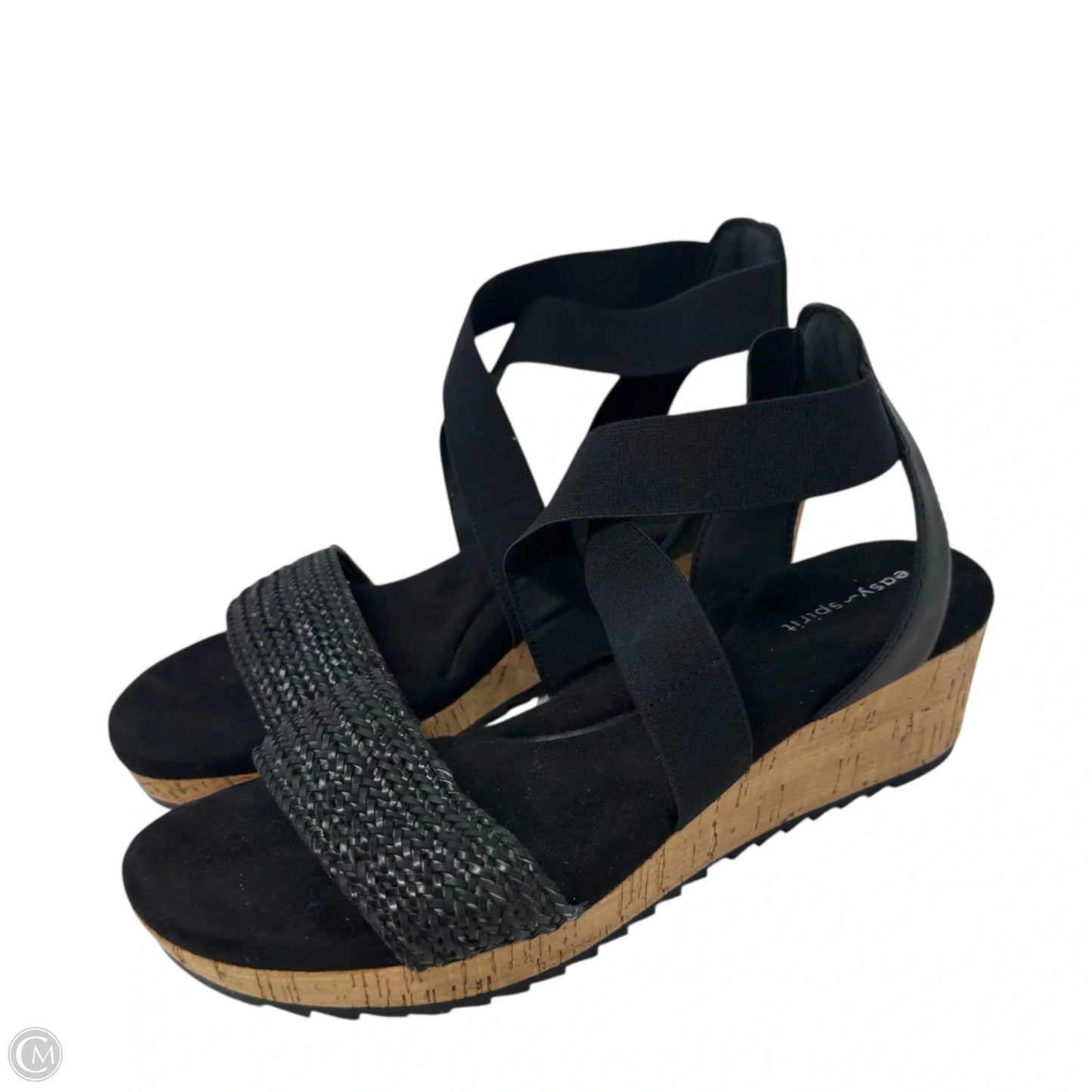 Lorena Wedge Sandals By Easy Spirit In Black, Size: 8.5