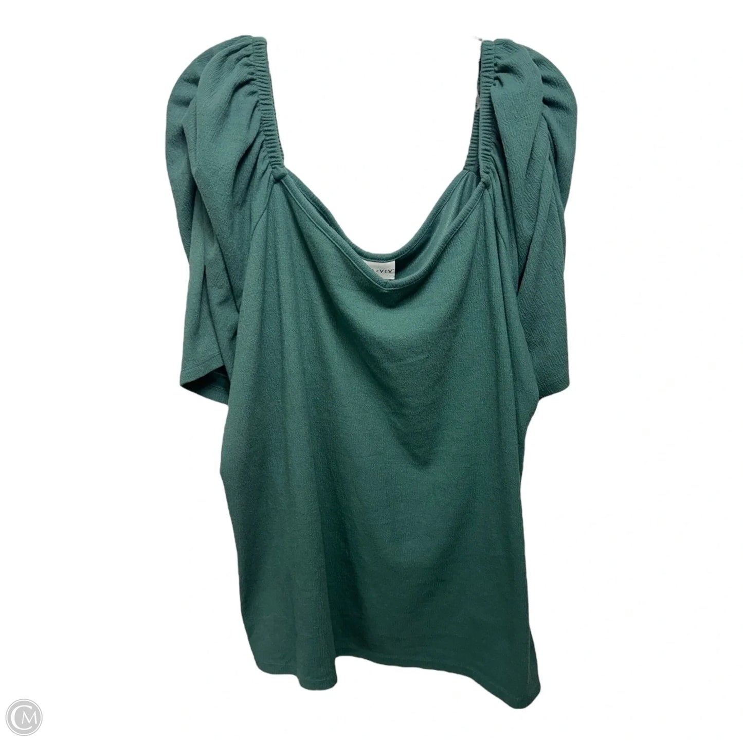 Top Short Sleeve By Ava & Viv In Green, Size: 3x