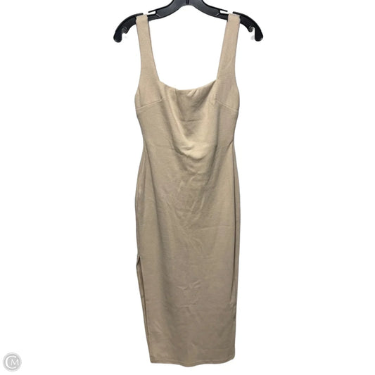 Ribbed Dress Casual Maxi By Selfie In Tan, Size: S
