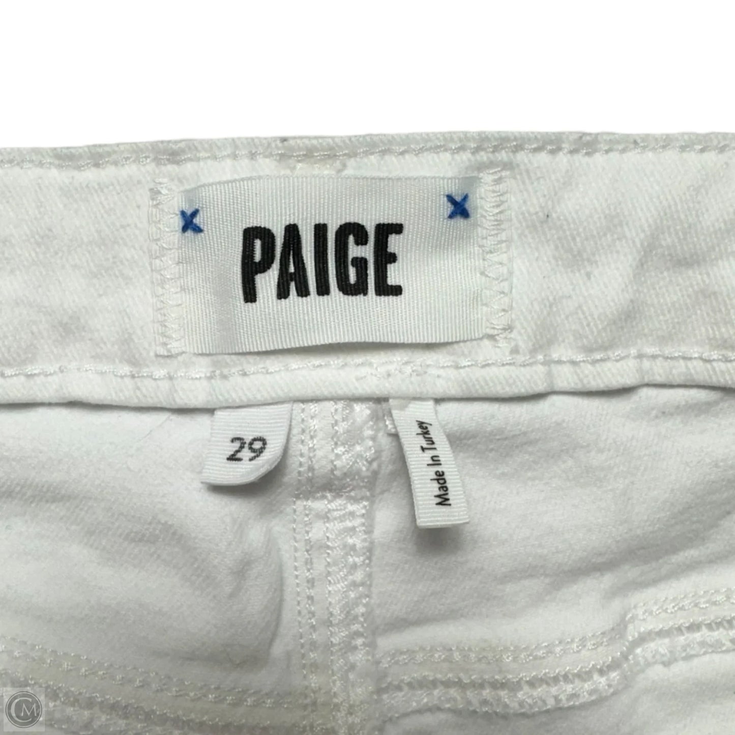 Leenah Ankle Exposed Button Fly Jeans By Paige In Crisp White Denim, Size: 8 (29)