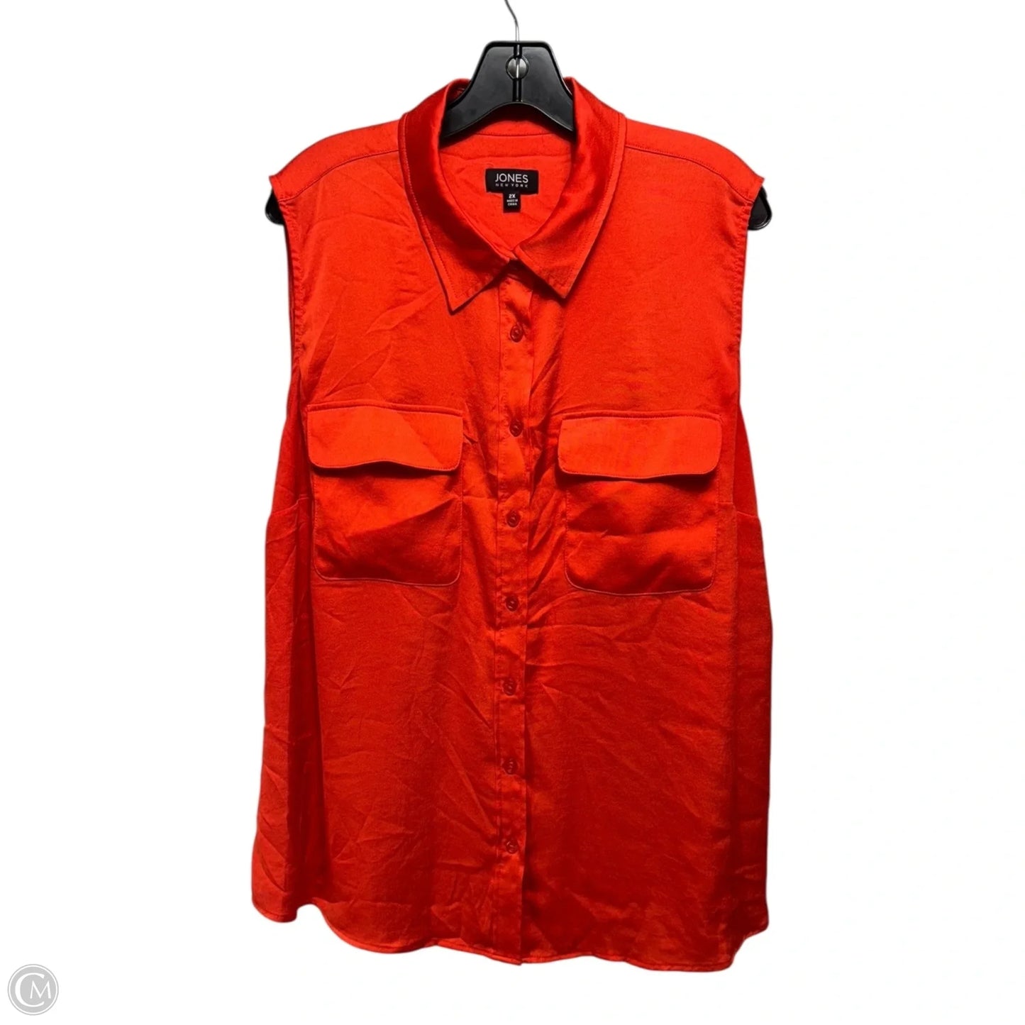 Top Sleeveless By Jones New York In Red, Size: 2x
