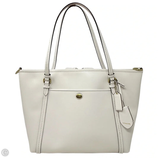 Peyton Leather Pocket Tote Designer By Coach, Size: Large