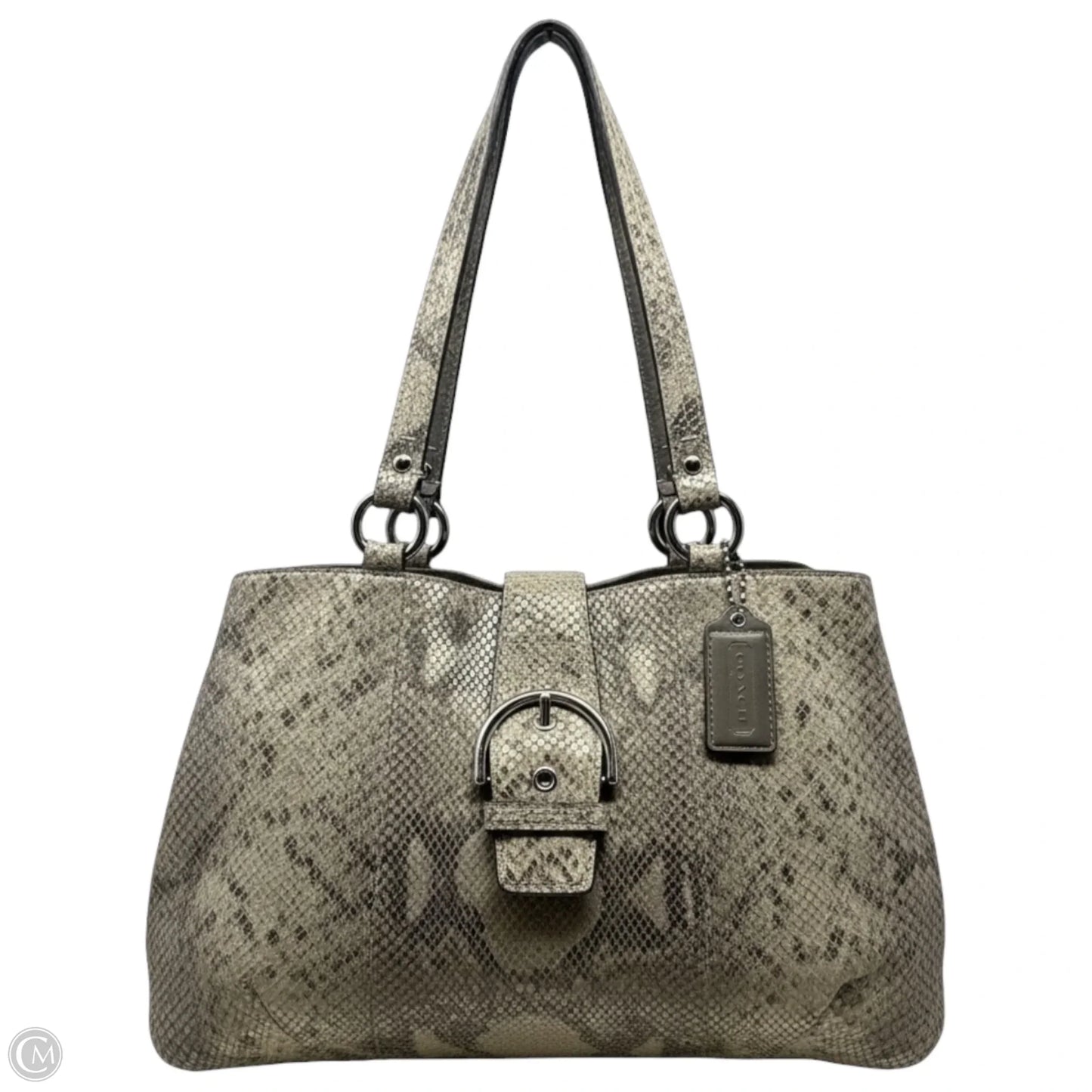Soho Python Embossed Leather Carryall Tote Designer By Coach, Size: Medium