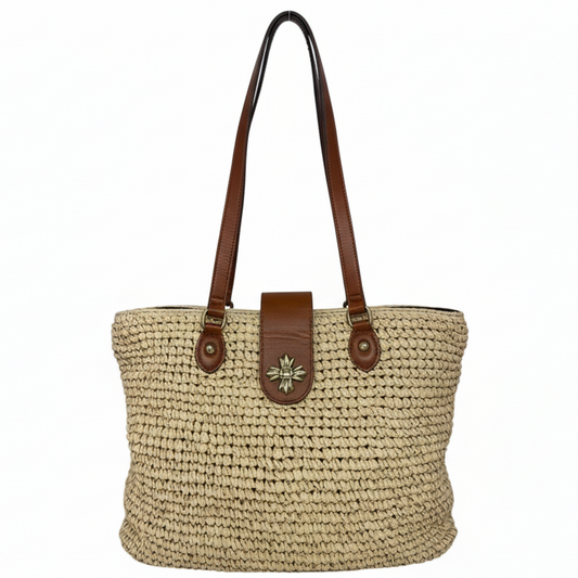Manarola Raffia Tote Designer By Patricia Nash, Size: Large