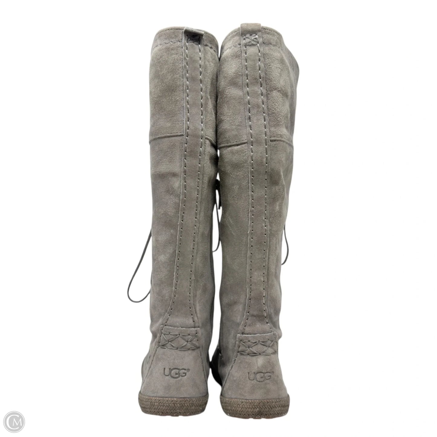 Somaya Moccasin Boots Designer By Ugg In Grey, Size: 5