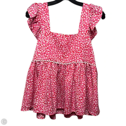 Top Short Sleeve By Thml In Pink, Size: L