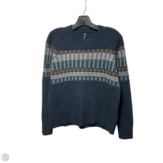 Klassik Kozy Komfort Crewneck Sweater Ribbed Hem and Cuffs By Kuhl In Metal Blue, Size: M