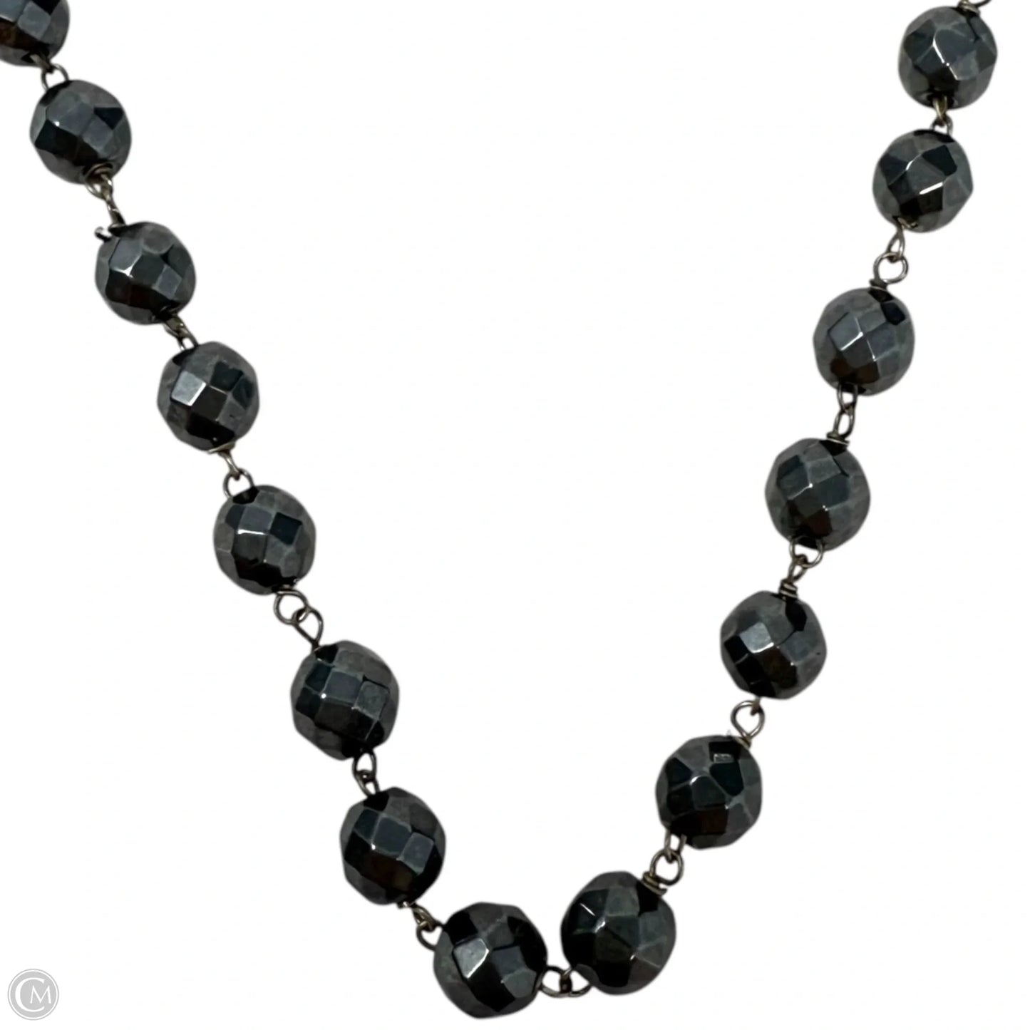 Sterling Silver & Faceted Marcasite Beaded Necklace