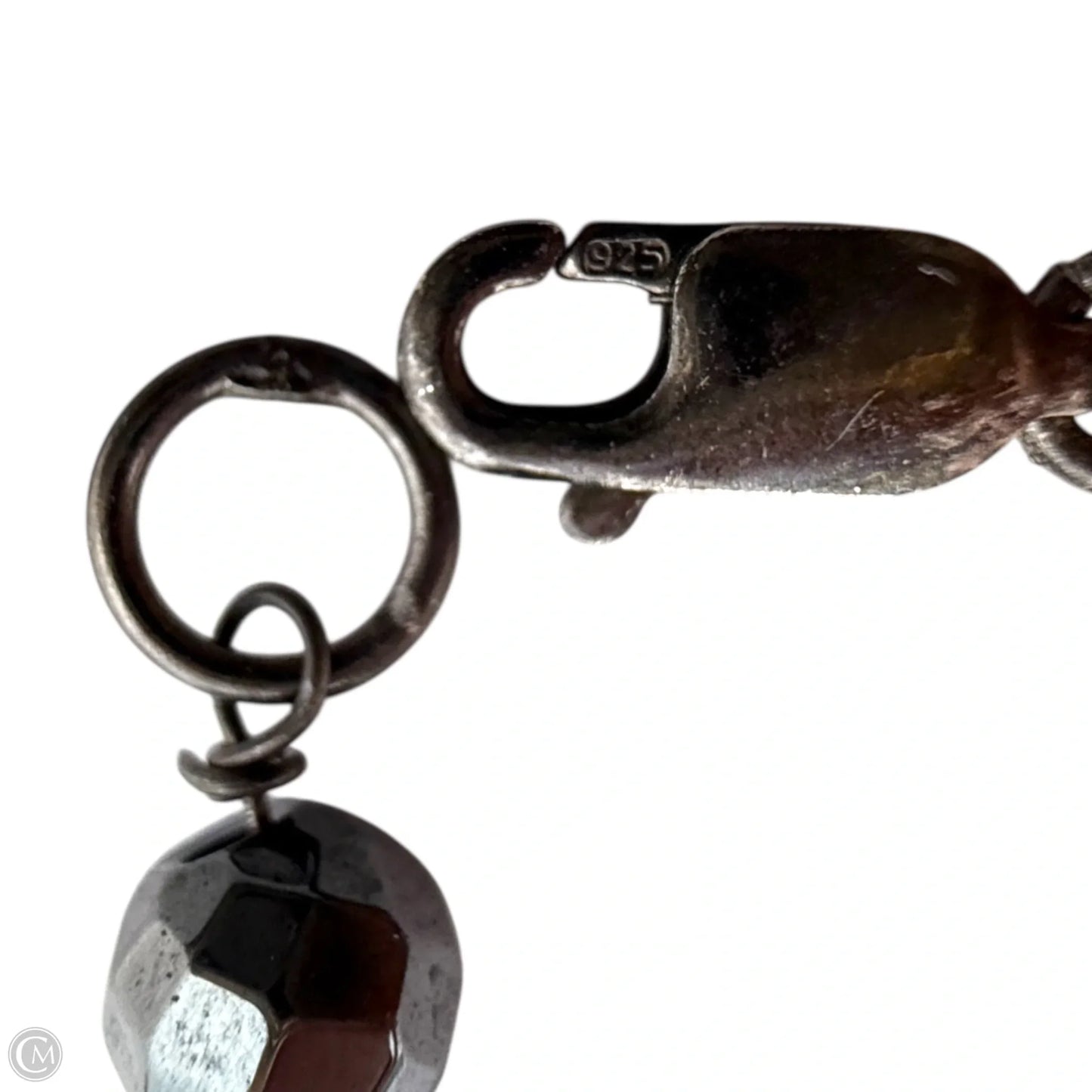 Sterling Silver & Faceted Marcasite Beaded Necklace