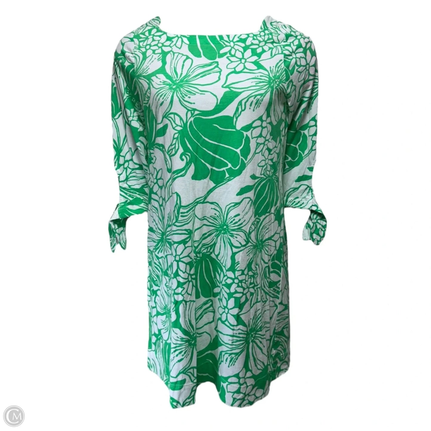 Lidia 3/4 Sleeve Boatneck Dress Designer By Lilly Pulitzer In Floral Print, Size: M