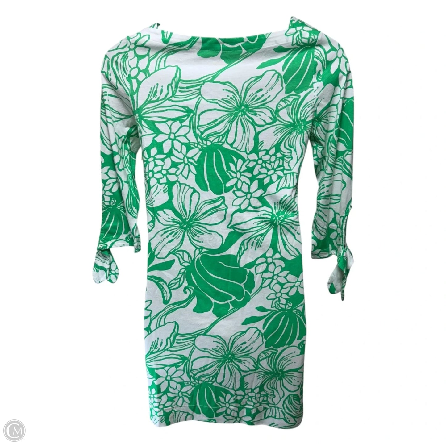 Lidia 3/4 Sleeve Boatneck Dress Designer By Lilly Pulitzer In Floral Print, Size: M