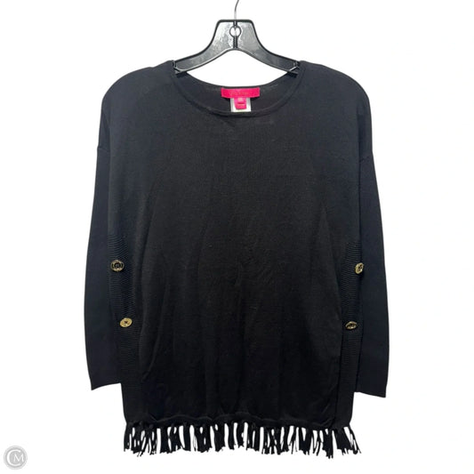 Ramona Fringe Sweater Designer By Lilly Pulitzer In Black, Size: XXS