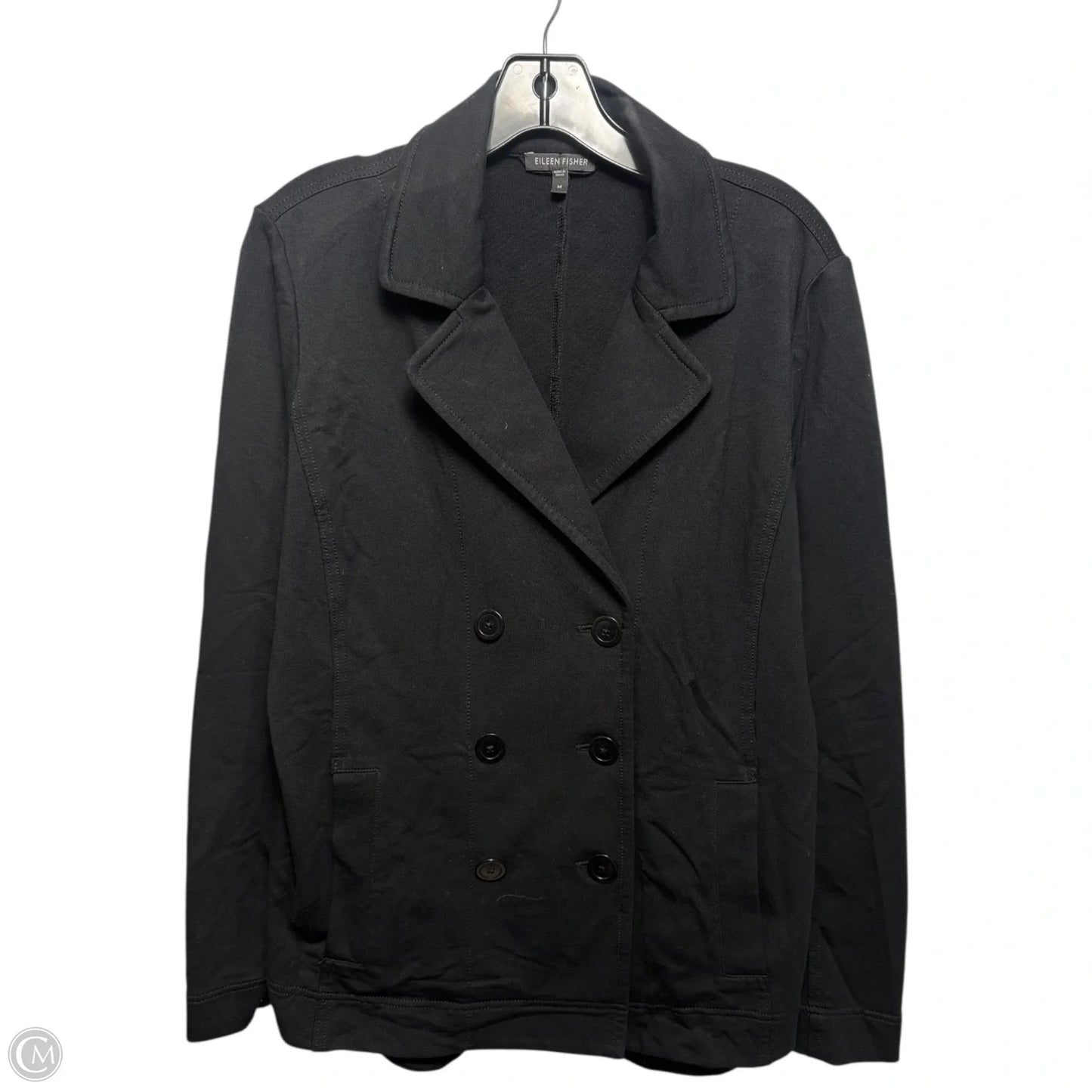 Coat Peacoat By Eileen Fisher In Black, Size: M