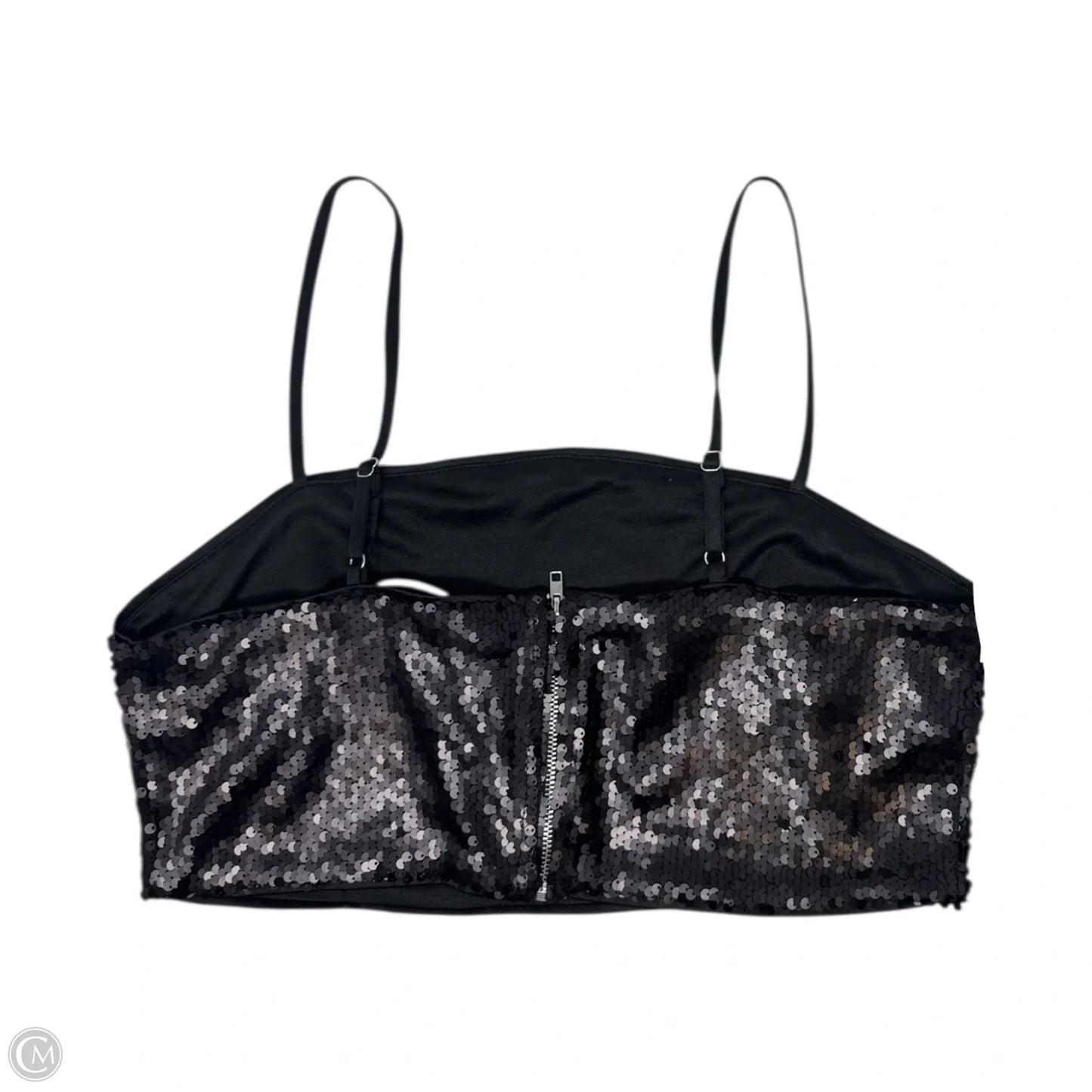 Sequin Top Cami By Boohoo Boutique In Black, Size: 10