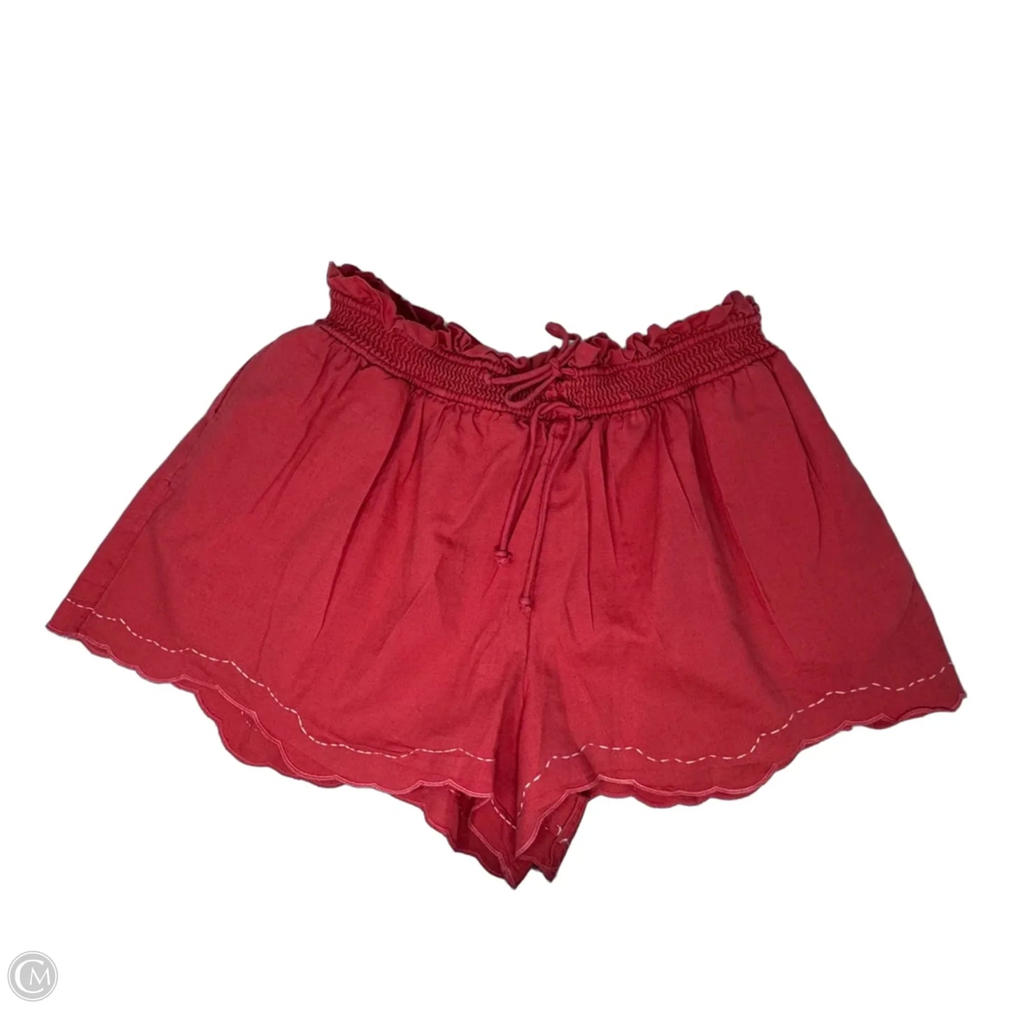 Linen Blend Shorts By Anthropologie In Coral, Size: M