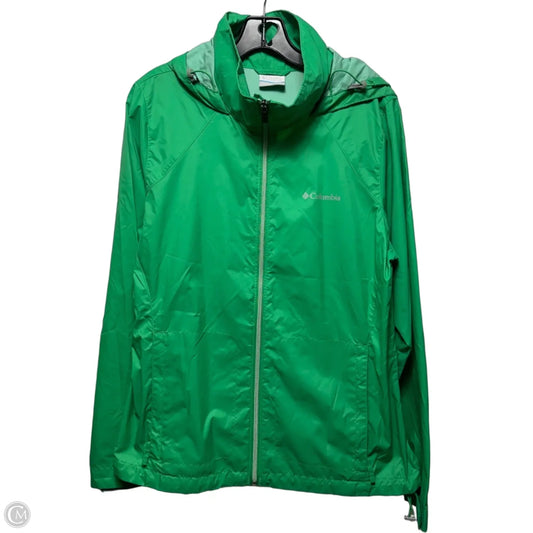 Jacket Windbreaker By Columbia In Green, Size: L