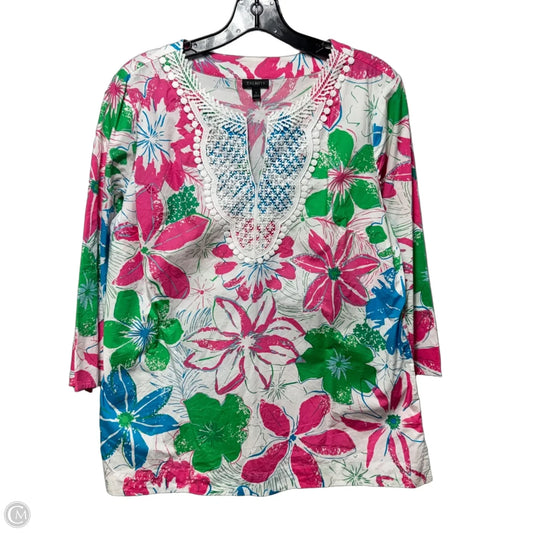 Top Long Sleeve By Talbots In Floral Print, Size: L