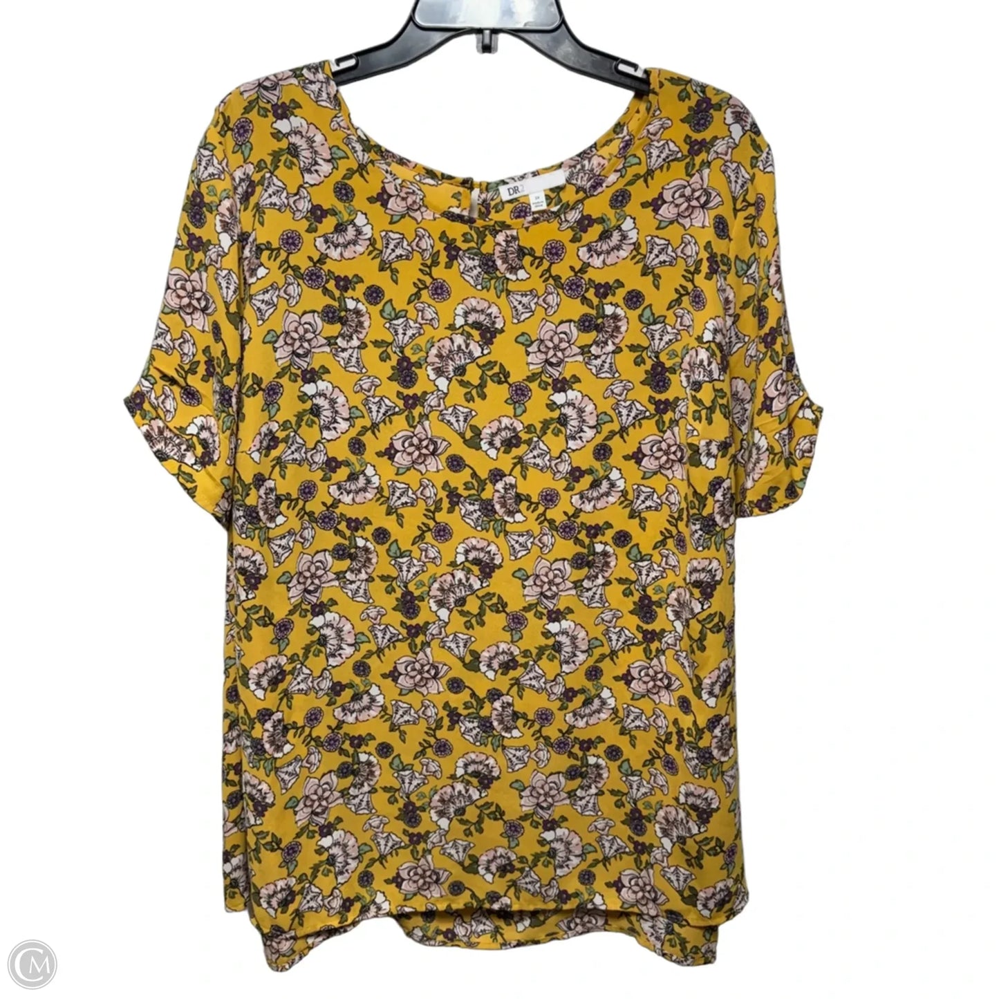 Top Short Sleeve By Dr2 In Floral Print, Size: 3x