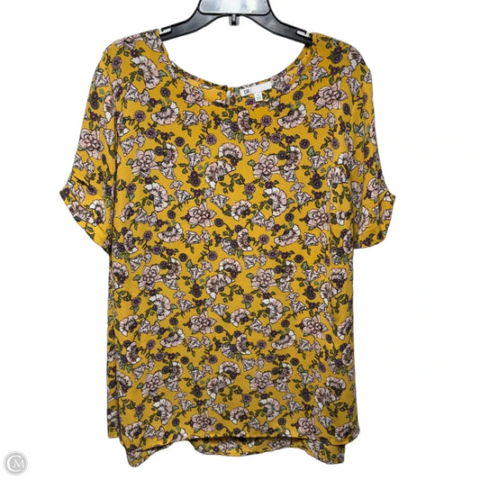 Top Short Sleeve By Dr2 In Floral Print, Size: 3x