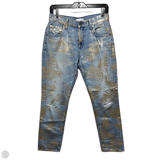 Metallic Printed Jeans Straight By 7 For All Mankind In Floral Print, Size: 2/26