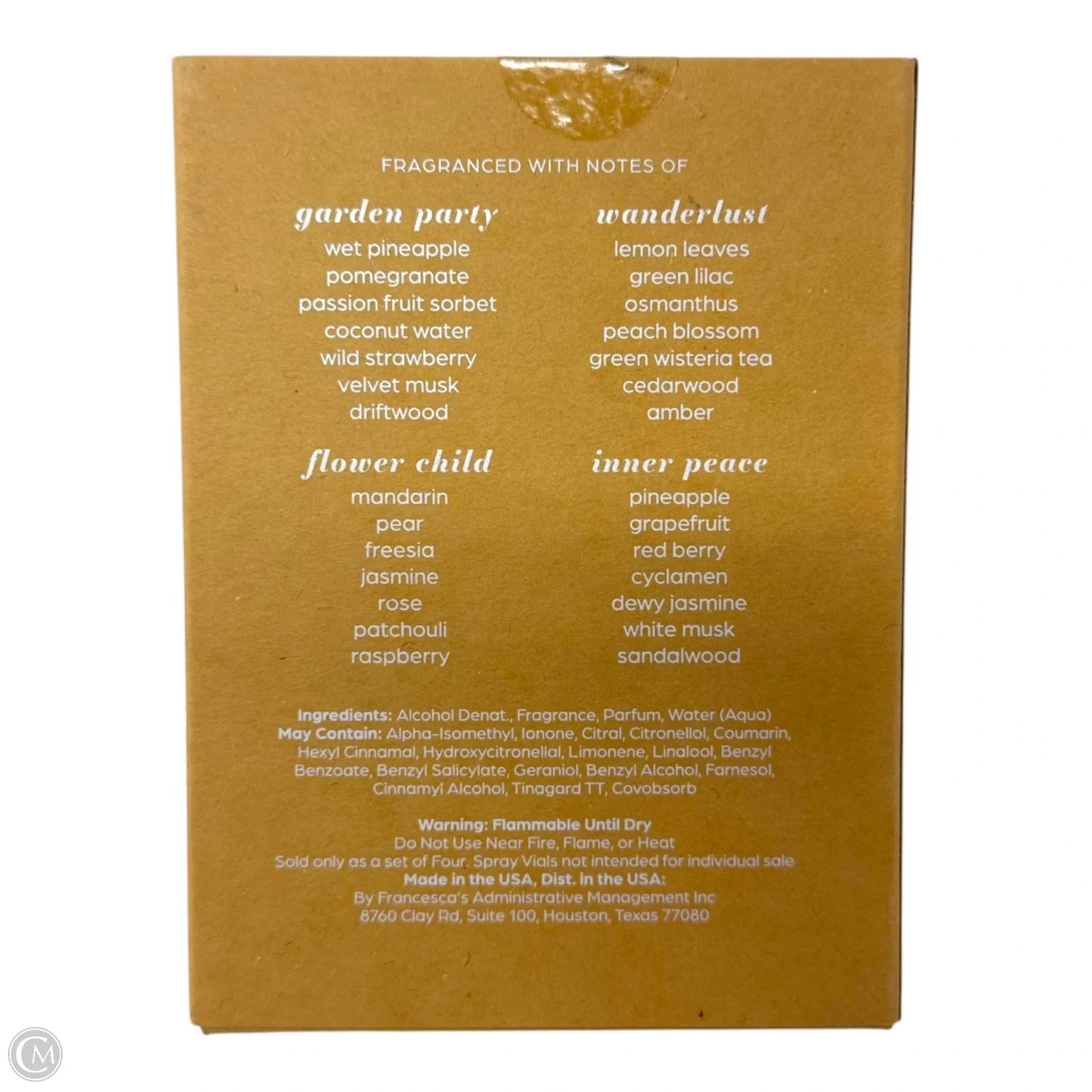 4 Piece Fragrance Palette By Francesca’s