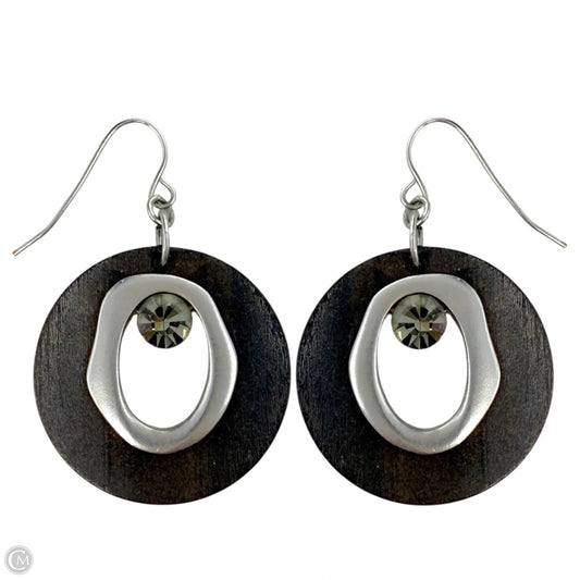 Wood & Crystal Dangle Earrings