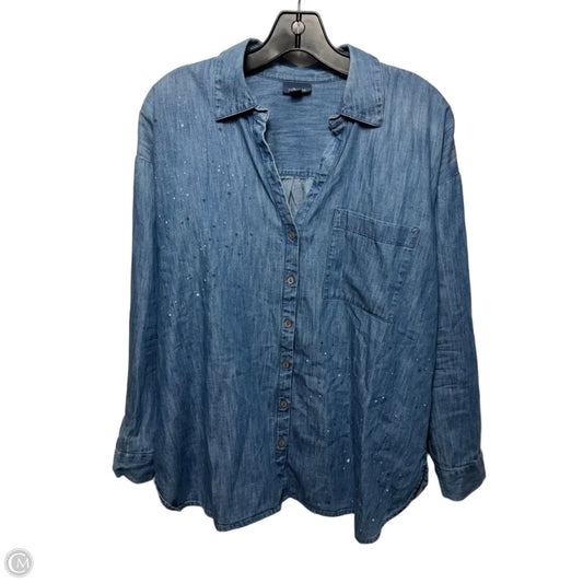 Top Long Sleeve By J. Jill Denim In Blue Denim, Size: M