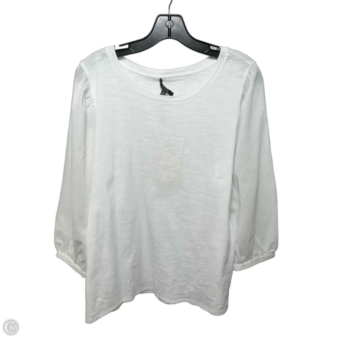 T-Shirt With Linen Long Sleeve By Not Your Daughters Jeans In Optic White, Size: L